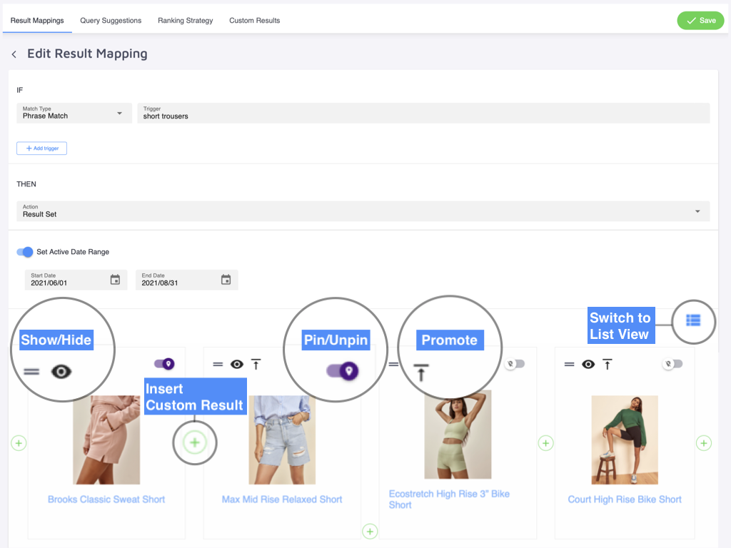 Easy to use result mapping tools