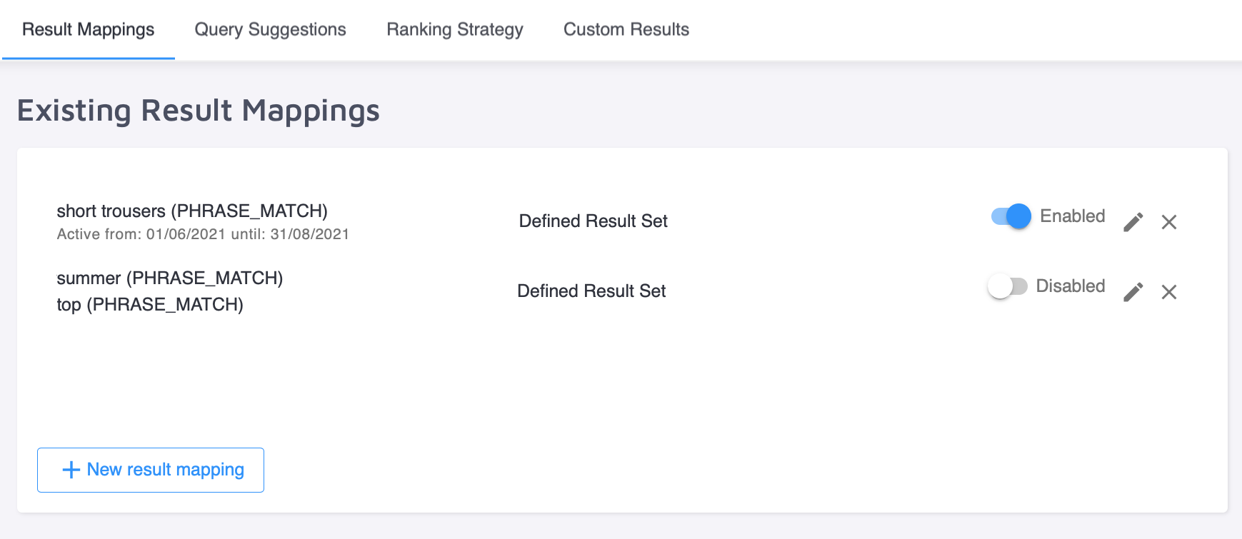 Edit existing result mappings with Result Manager