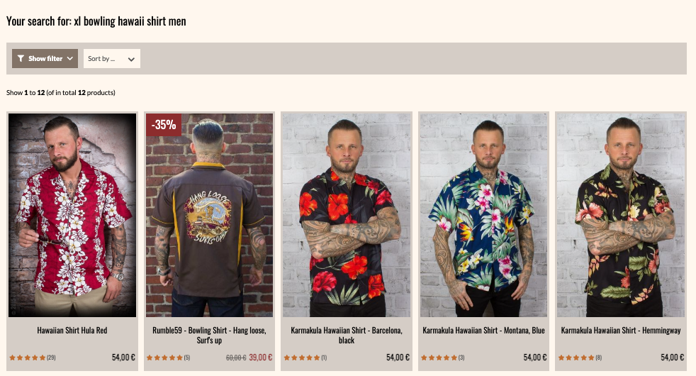 preview of search results for a complex query
