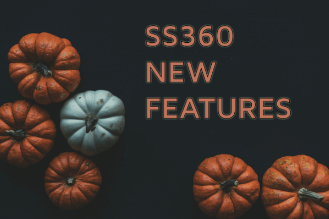 Halloween pumpkins and SS360 NEW FEATURES heading
