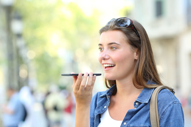 Girl talking to her phone