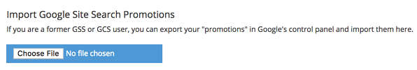 import google site search promotions