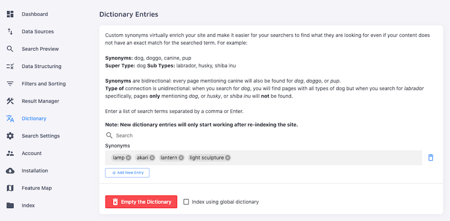 Enrich your dictionary and customize entries with synonyms