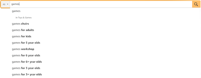 search highlights category choices for better ux and ui